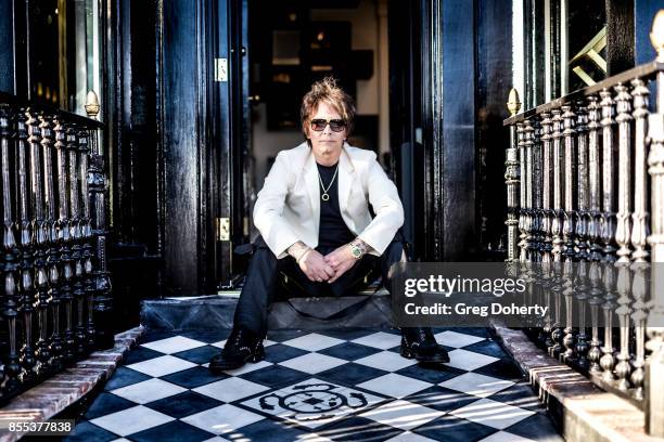 Artist and Guitar Player Billy Morrison poses for a portrait before the Billy Morrison - Aude Somnia Solo Exhibition at Elisabeth Weinstock on...