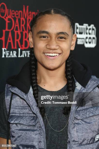 Siaki Sii attends the Queen Mary's Dark Harbor Media & VIP Preview Event on September 28, 2017 in Long Beach, California.