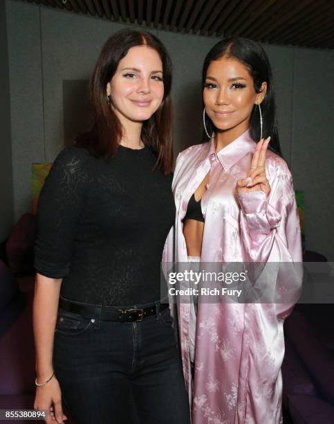 Lana Del Rey and Jhené Aiko at H.O.M.E. By Martell hosted by Jhene Aiko on September 28, 2017 in Los Angeles, California.