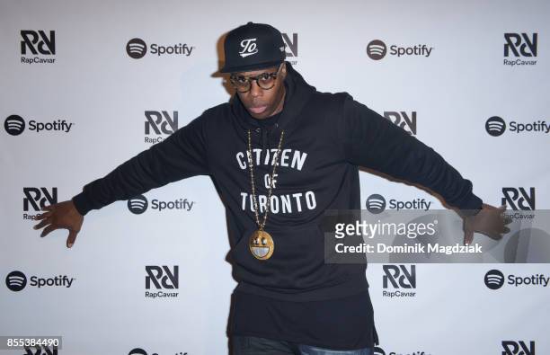 Rapper Kardinal Offishall attends Spotify's RapCaviar Live in Toronto at Rebel Nightclub on September 28, 2017 in Toronto, Canada.