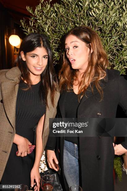 Presenter Donia Eden and actress Lola Dewaere attend the "Apero Gouter" Cocktail Hosted by Le Grand Seigneur Magazine at Bistrot Marguerite on...