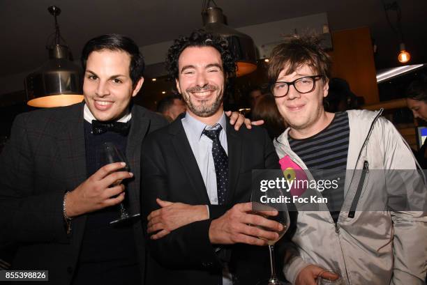 Alexandre Dumont, Monsieur and Henri Graetz attend the "Apero Gouter" Cocktail Hosted by Le Grand Seigneur Magazine at Bistrot Marguerite on...