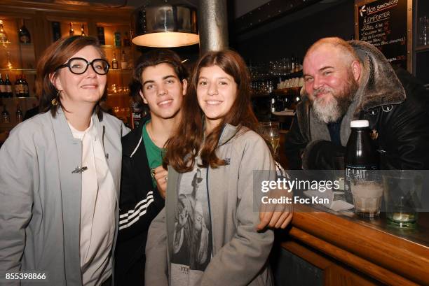 Le Grand Seigneur Editor in chief Olivier Malnuit and his family attend the "Apero Gouter" Cocktail Hosted by Le Grand Seigneur Magazine at Bistrot...