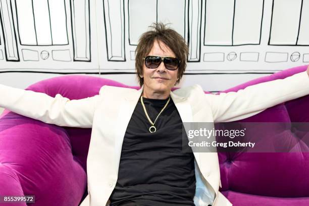 Artist and Guitar Player Billy Morrison poses for a portrait before the Billy Morrison - Aude Somnia Solo Exhibition at Elisabeth Weinstock on...