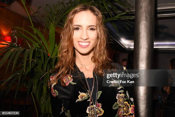 Model Stephanie Rogue from Mademoiselle agency attends the "Apero Gouter" Cocktail Hosted by Le Grand Seigneur Magazine at Bistrot Marguerite on...