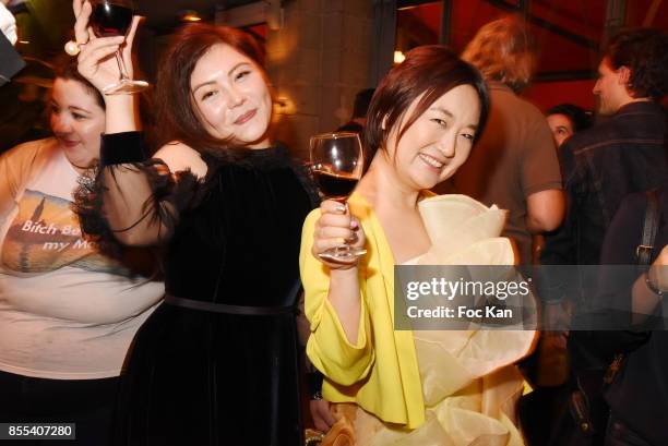 Boya Zhang and Chinese fashion designer Jordy Fu attend the "Apero Gouter" Cocktail Hosted by Le Grand Seigneur Magazine at Bistrot Marguerite on...