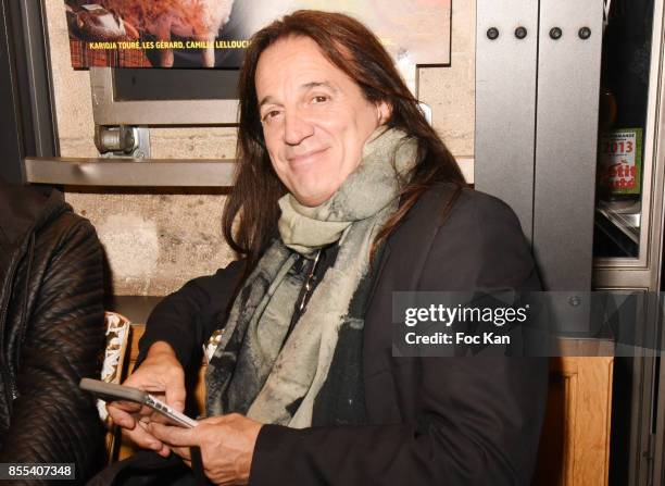 Singer/actor Francis Lalanne attends the "Apero Gouter" Cocktail Hosted by Le Grand Seigneur Magazine at Bistrot Marguerite on September 28, 2017 in...