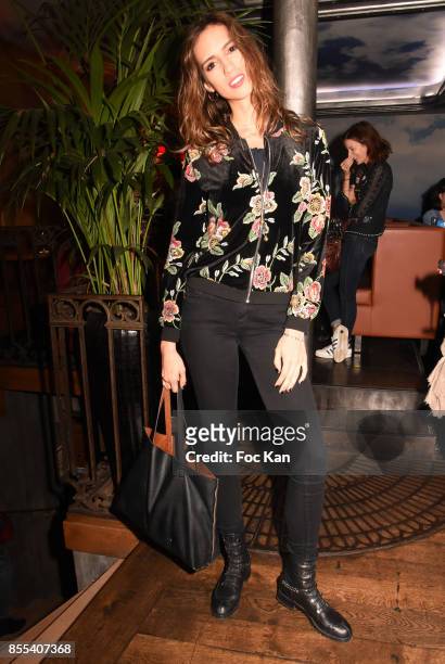 Model Stephanie Rogue from Mademoiselle agency attends the "Apero Gouter" Cocktail Hosted by Le Grand Seigneur Magazine at Bistrot Marguerite on...