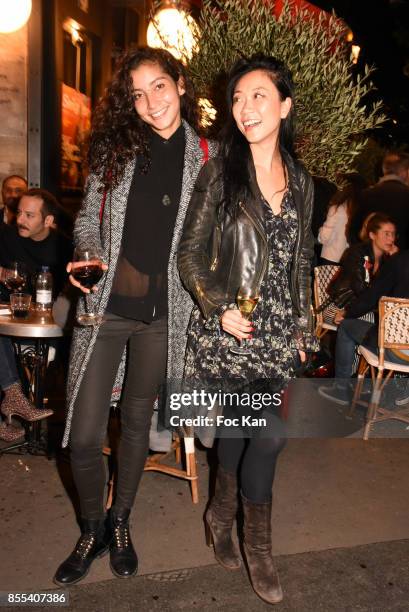 Emilie Payet and Malika Lambert attend the "Apero Gouter" Cocktail Hosted by Le Grand Seigneur Magazine at Bistrot Marguerite on September 28, 2017...