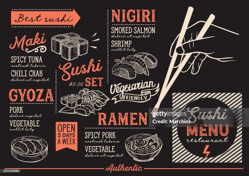 Sushi Example Grid Menu Sushi Menu Restaurant Food Template High-Res Vector Graphic - Getty Images