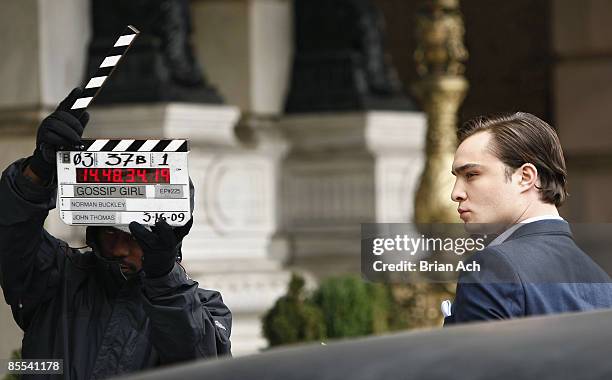 Actor Ed Westwick seen on the streets of Manhattan on March 16, 2009 in New York City.