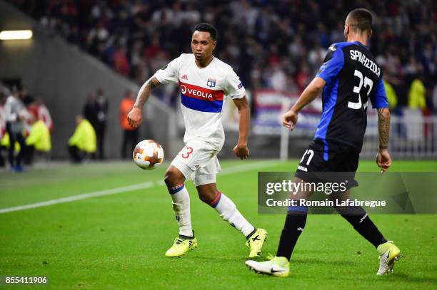 Kenny Tete of Lyon during the Uefa Europa League match between Lyon and Atalante Bergame on September 28, 2017 in Lyon, France.