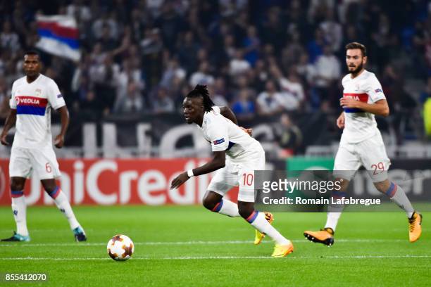 Bertrand Traore of Lyon during the Uefa Europa League match between Lyon and Atalante Bergame on September 28, 2017 in Lyon, France.