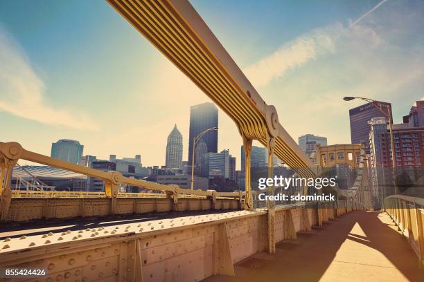 good morning pittsburgh, pa - andy warhol bridge stock pictures, royalty-free photos & images