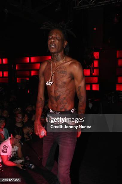 Lil Wop performs at Highline Ballroom on September 28, 2017 in New York City.