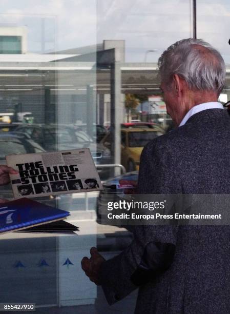 Charlie Watts is seen arriving at El Prat airport on September 28, 2017 in Barcelona, Spain.