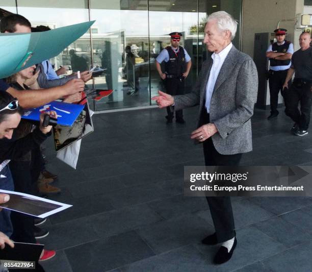 Charlie Watts is seen arriving at El Prat airport on September 28, 2017 in Barcelona, Spain.