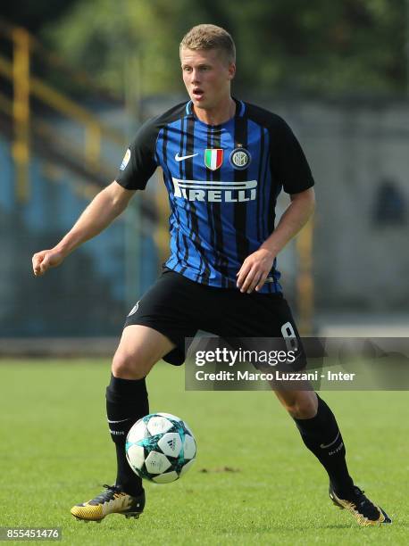 Emmers Xian Ghislaine of FC Internazionale in action during the UEFA Youth League Domestic Champions Path match between FC Internazionale and Dynamo...