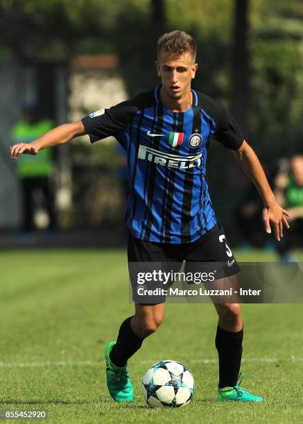 Marco Sala of FC Internazionale in action during the UEFA Youth League Domestic Champions Path match between FC Internazionale and Dynamo Kiev at...