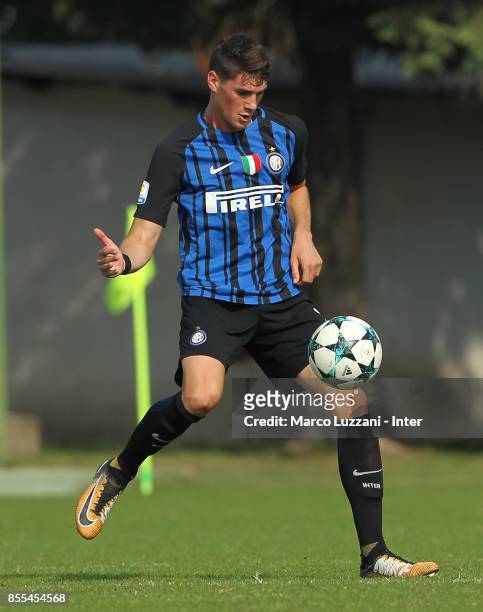 Federico Valietti of FC Internazionale in action during the UEFA Youth League Domestic Champions Path match between FC Internazionale and Dynamo Kiev...
