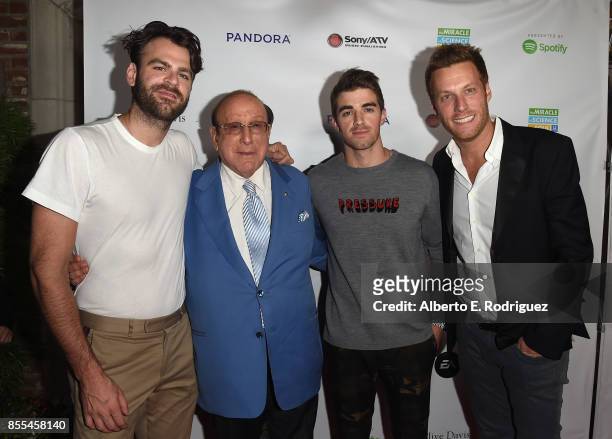 Musician Alex Pall, Record producer Clive Davis, musician Andrew Taggart and CEO of Disruptor Records, Adam Alpert attend City of Hope's Music, Film...