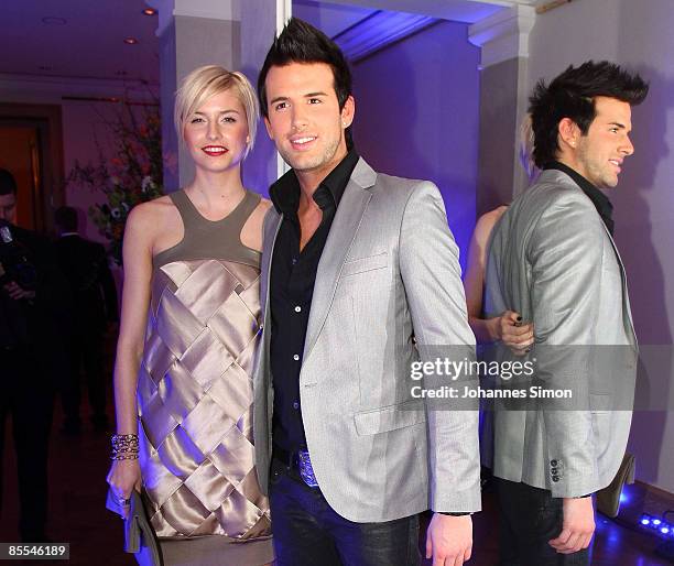 Lena Gercke and her boyfriend Jay Khan arrive for the Gala Spa Awards at Brenner's Park Hotel on March 21, 2009 in Baden Baden, Germany.