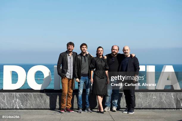 Actors Gorka Otxoa, Julian Lopez, Miren Ibarguren, Borja Cobeaga and Javier Camara attend 'Fe De Etarras' photocall during the 65th San Sebastian...