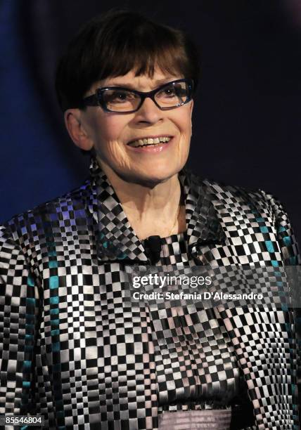 Actress Franca Valeri attends 'Che Tempo Che Fa' Italian TV Show held at Rai Studios on March 21, 2009 in Milan, Italy.