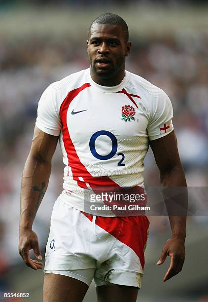 Ugo Monye of England looks on during the RBS 6 Nations Championship match between England and Scotland at Twickenham on March 21, 2009 in London,...