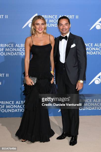 Tetyana Veryovkina and Raffaele Costa attend the inaugural 'Monte-Carlo Gala for the Global Ocean' honoring Leonardo DiCaprio at the Monaco Garnier...