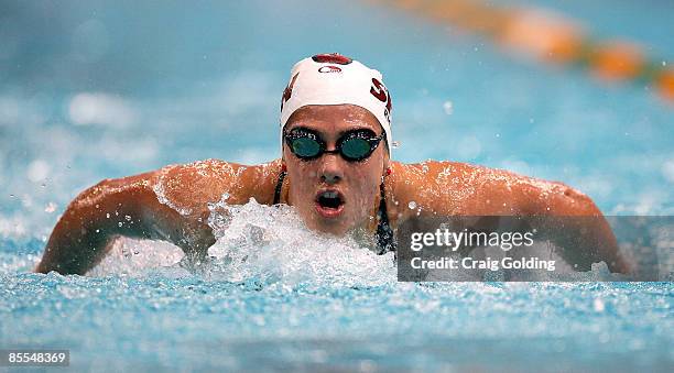 Stephanie Rice competes in the heats of the womens 200M butterfly during day six heats of the 2009 Australian Swimming Championships at the Sydney...