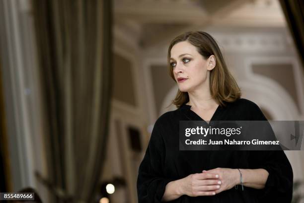 Eleni Roussinou poses for a portrait session during 65th San Sebastian Film Festival at Maria Cristina Hotel on September 26, 2017 in San Sebastian,...