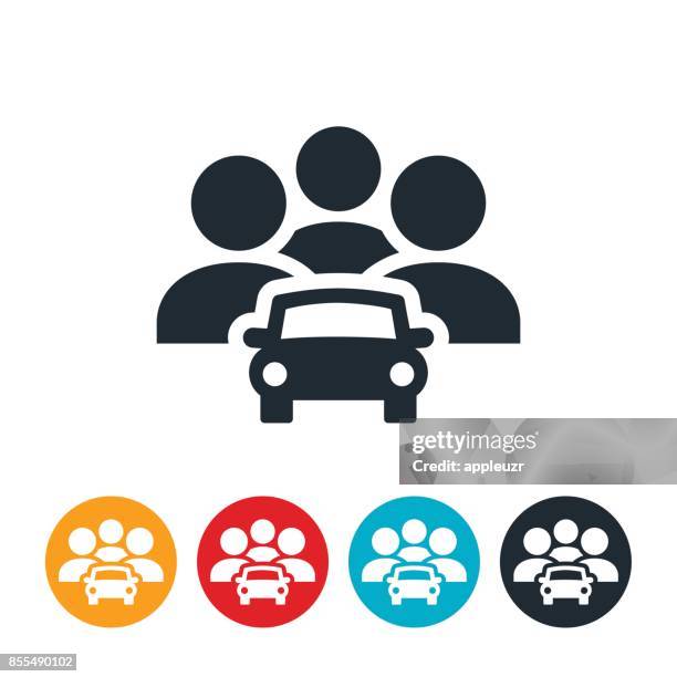 home pick-up icon - car pooling stock illustrations