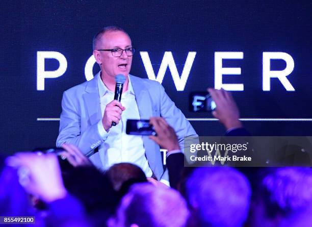 South Australian premier Jay Weatherill during Tesla Powerpack Launch Event at Hornsdale Wind Farm on September 29, 2017 in Adelaide, Australia....