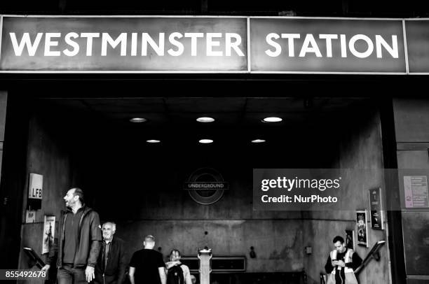 Daily life is seen on the London Underground stations in London on September 29, 2017. The majority of train drivers on the London Underground are...