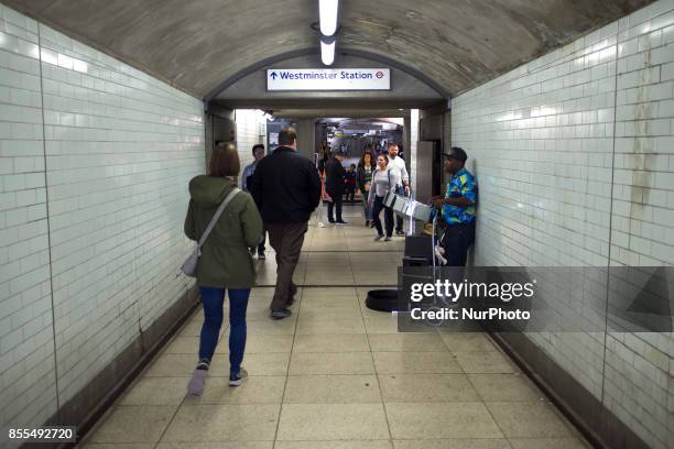 Daily life is seen on the London Underground stations in London on September 29, 2017. The majority of train drivers on the London Underground are...