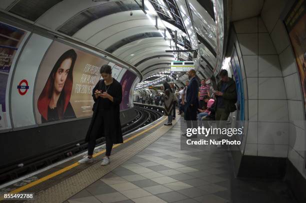 Daily life is seen on the London Underground stations in London on September 29, 2017. The majority of train drivers on the London Underground are...