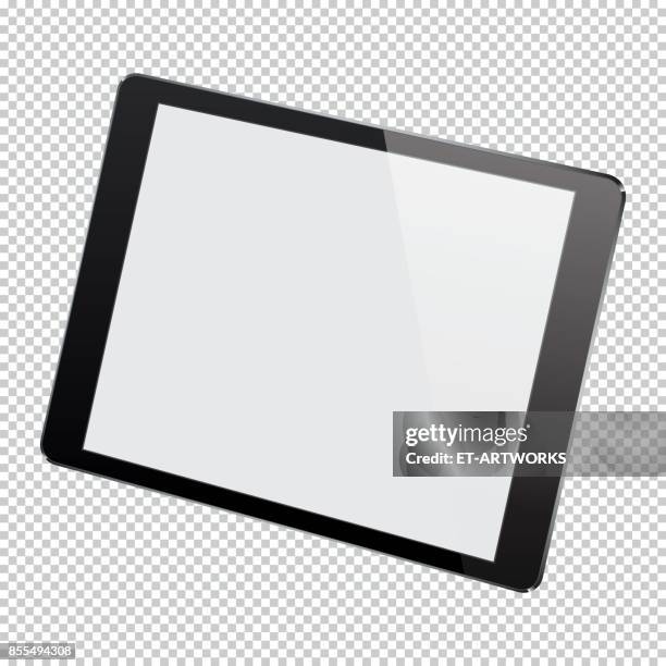 realistic digital pc tablet - go paperless stock illustrations