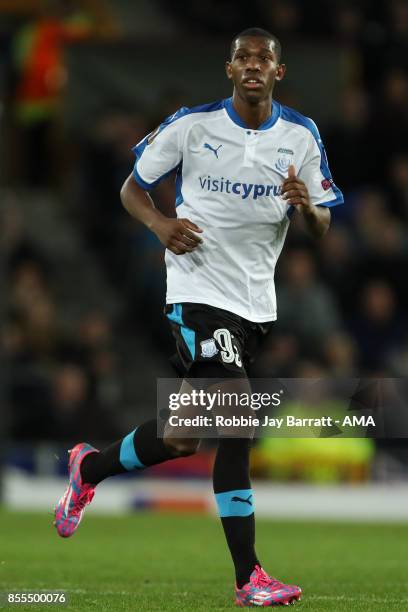 Alef Dos Santos Saldanha of Apollon Limassol during the UEFA Europa League group E match between Everton FC and Apollon Limassol at Goodison Park on...