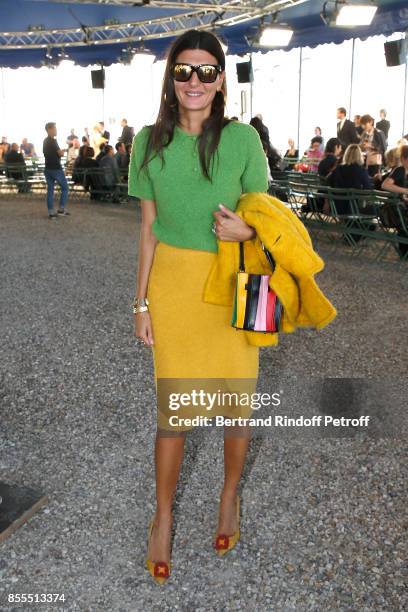 Giovana Battaglia attends the Nina Ricci show as part of the Paris Fashion Week Womenswear Spring/Summer 2018 on September 29, 2017 in Paris, France.