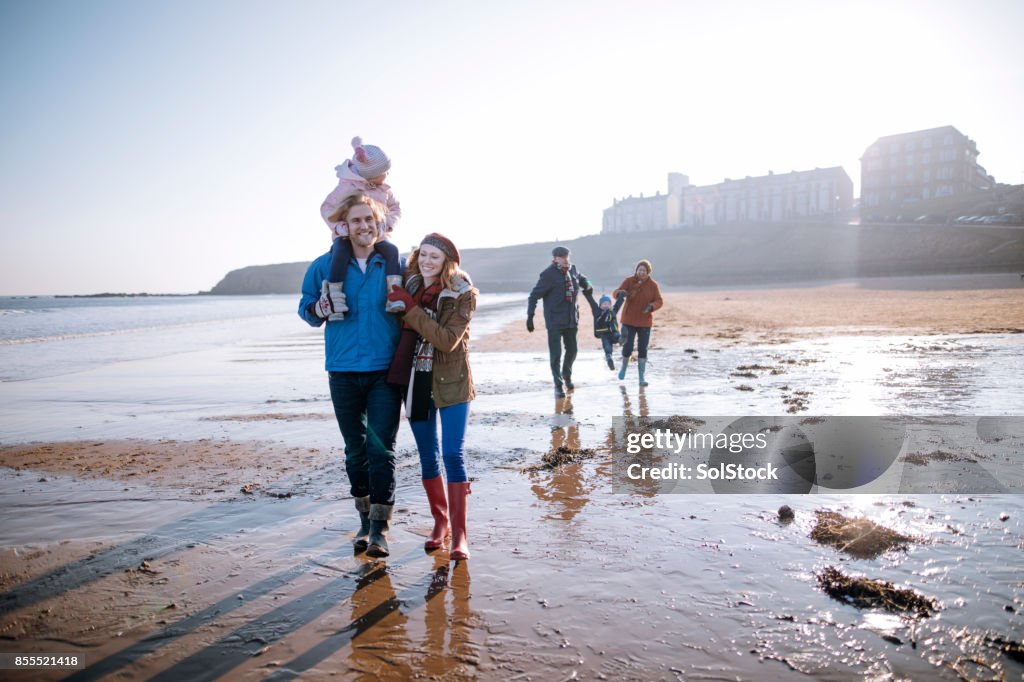 Multi-Generation Family on the Beach