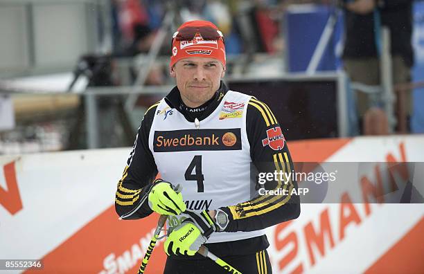 Germany's Tobias Angerer is pictured after the men's 15 km pursuit at the the Cross Country skiing world cup in Falun, on March 22, 2009. Angerer...