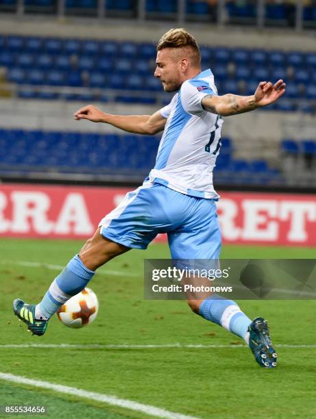Ciro Immobile of S.S.Lazio during the UEFA Europa League, Group K stage match between S.S. Lazio and SV Zulte Waregem at Olympic stadium Roma on...