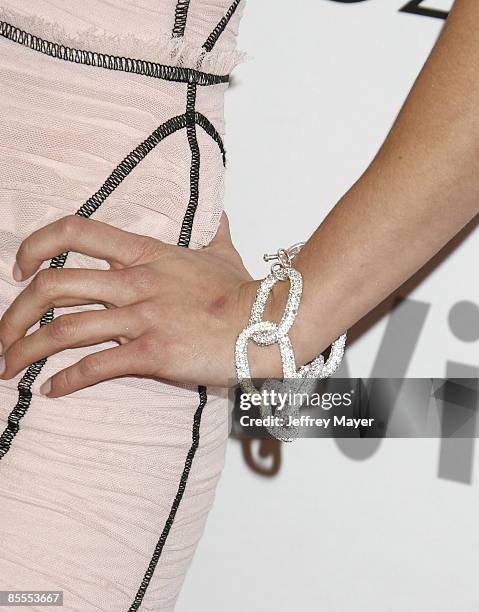 Actress AnnaLynne McCord's jewelry at the Beverly Hills 90210 Season Wrap Party at Coco De Ville on March 21, 2009 in West Hollywood, California.