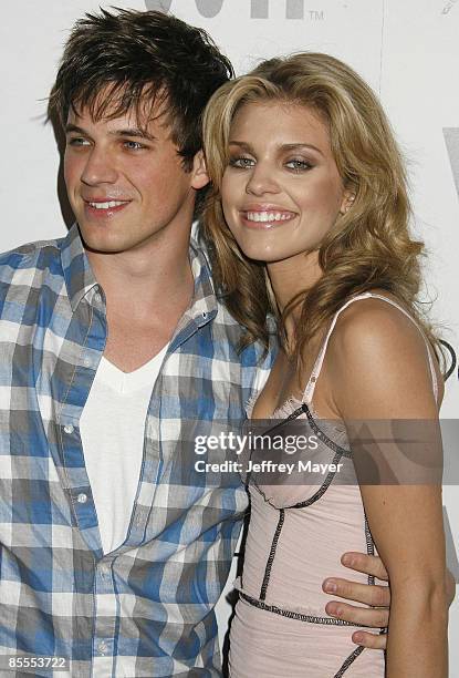 Actors Matt Lanter and AnnaLynne McCord arrive at the Beverly Hills 90210 Season Wrap Party at Coco De Ville on March 21, 2009 in West Hollywood,...