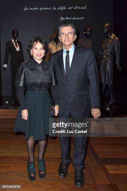 Jack Lang and his wife Monique attend the Opening Party at Yves Saint Laurent Museum as part of the Paris Fashion Week Womenswear Spring/Summer 2018...