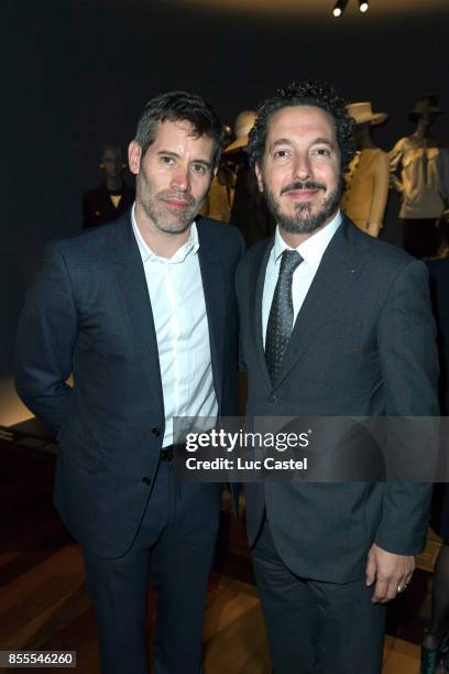 Jalil Lespert and Guillaume Gallienne attend the Opening Party at Yves Saint Laurent Museum as part of the Paris Fashion Week Womenswear...