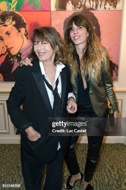 Jane Birkin and Lou Doillon attend the Opening Party at Yves Saint Laurent Museum as part of the Paris Fashion Week Womenswear Spring/Summer 2018 on...