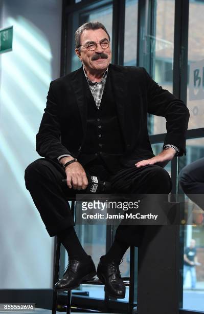 Tom Selleck visits the Build Series to discuss his show "Blue Bloods at Build Studio on September 29, 2017 in New York City.