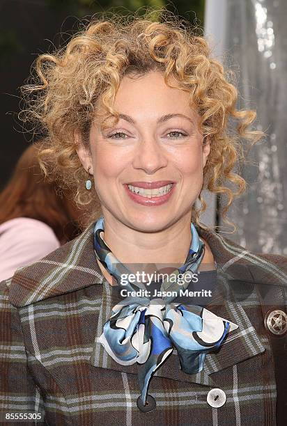 Alex Kingston arrives at the premiere of Dreamworks' 'Monsters Vs. Aliens' held at the Gibson Amphitheatre on March 22, 2009 in Universal City,...